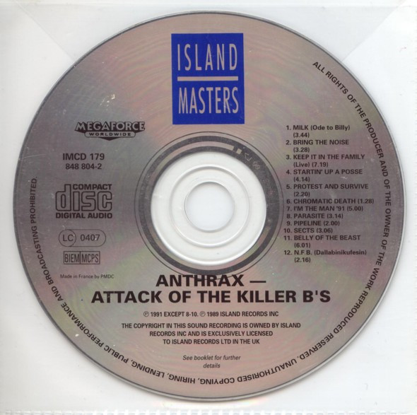 Anthrax - Attack Of The Killer B's (CD, Comp, RE)