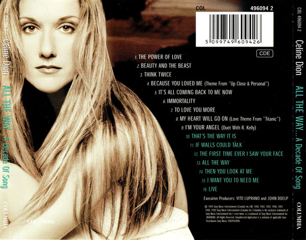 Celine* - All The Way... A Decade Of Song (CD, Comp)