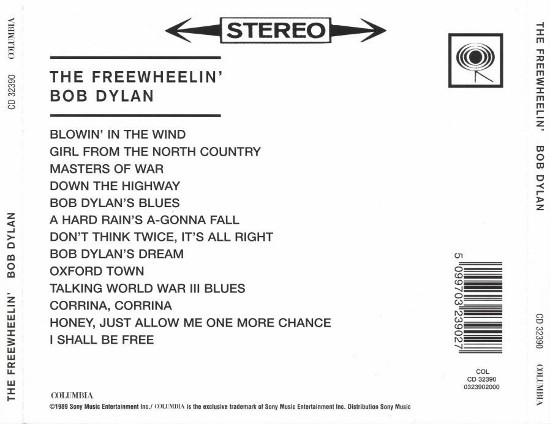 Bob Dylan - The Freewheelin' Bob Dylan (CD, Album, RE)