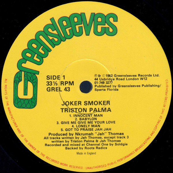 Triston Palma* - Joker Smoker (LP, Album)