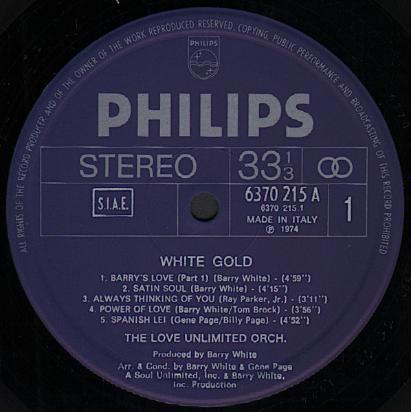 Love Unlimited Orchestra - White Gold (LP, Album)
