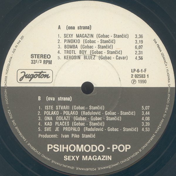 Psihomodo Pop - Sexy Magazin (LP, Album, Gat)