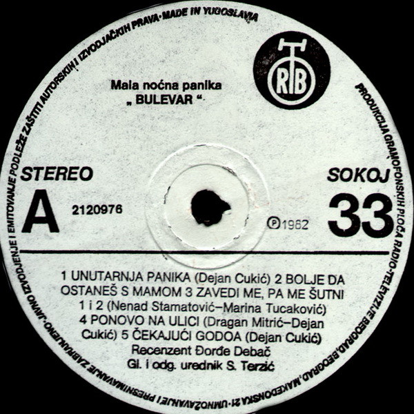 Bulevar - Mala Noćna Panika (LP, Album, Fir)