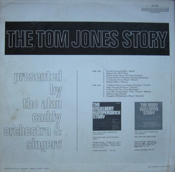 Alan Caddy Orchestra & Singers - The Tom Jones Story (LP, Album)