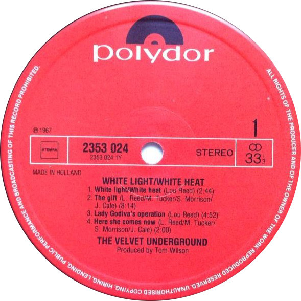 The Velvet Underground - White Light/White Heat (LP, Album, RE)