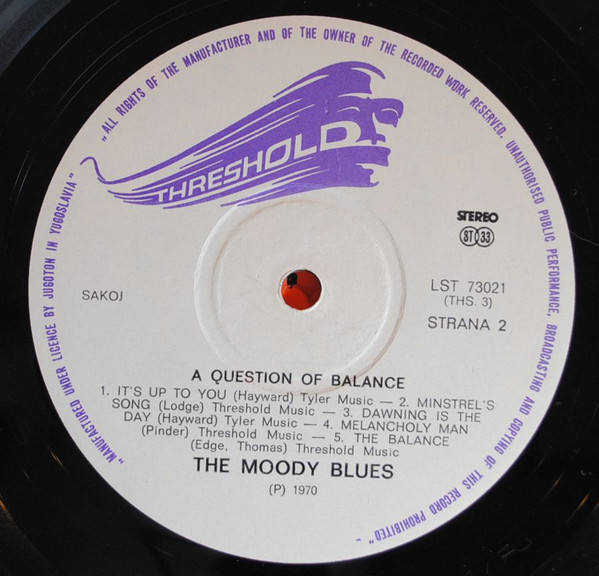 The Moody Blues - A Question Of Balance (LP, Album, RE)