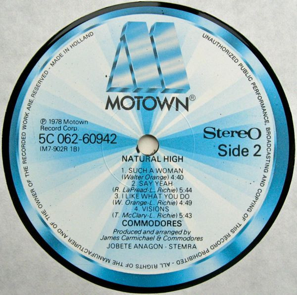 Commodores - Natural High (LP, Album)