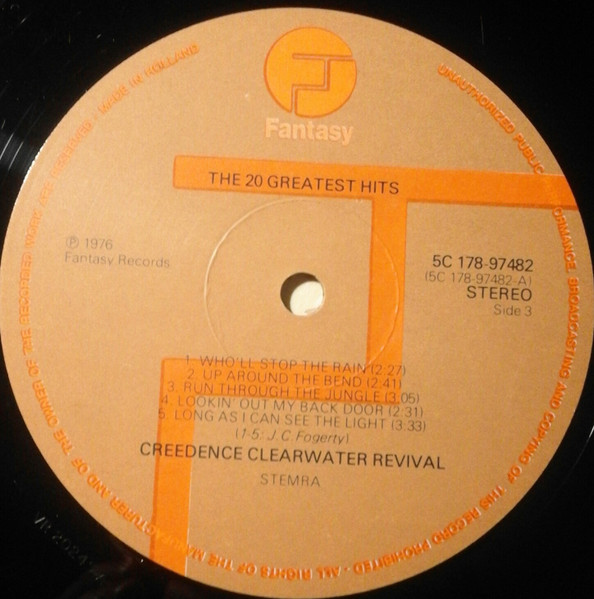 Creedence Clearwater Revival Featuring John Fogerty - Chronicle (The 20 Greatest Hits) (2xLP, Comp, Gat)