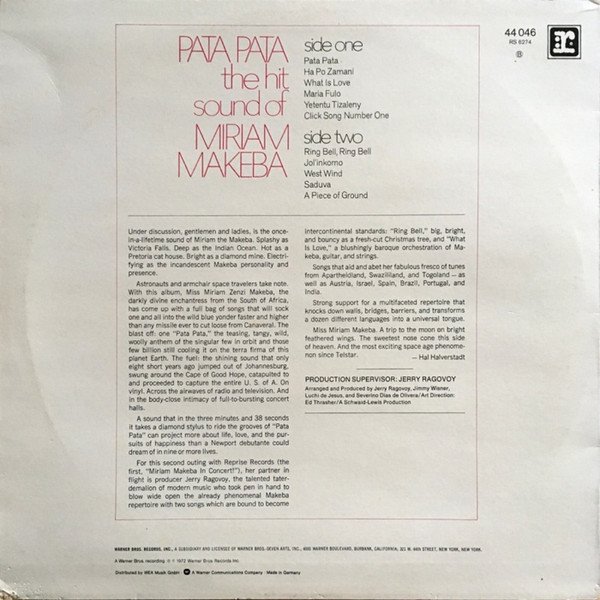 Miriam Makeba - Pata Pata (LP, Album, RE)