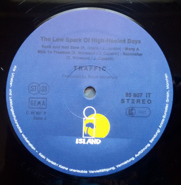 Traffic - The Low Spark Of High-Heeled Boys (LP, Album, RP)