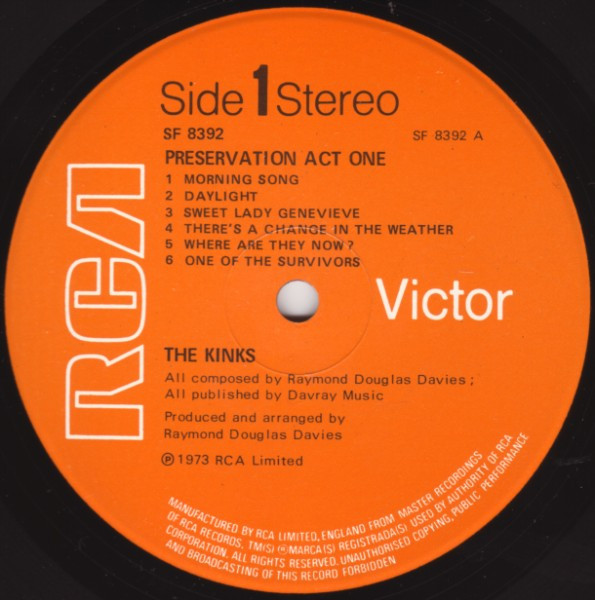 The Kinks - Preservation Act 1 (LP, Album)