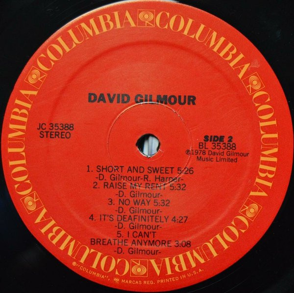 David Gilmour - David Gilmour (LP, Album)