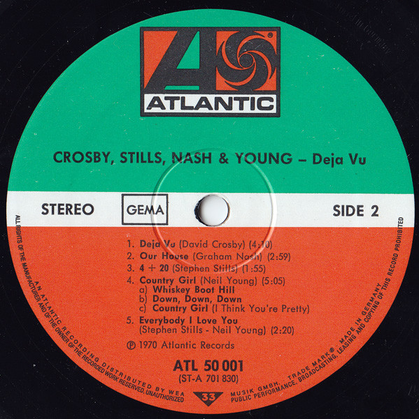 Crosby, Stills, Nash & Young - Déjà Vu (LP, Album, RE, Gat)