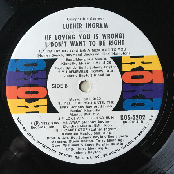Luther Ingram - (If Loving You Is Wrong) I Don't Want To Be Right (LP, Album, ARP)