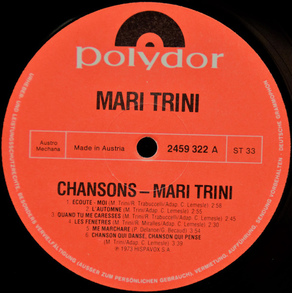 Mari Trini - Chansons (LP, Comp)