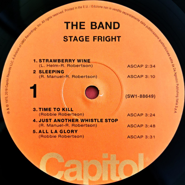 The Band - Stage Fright (LP, Album, RE, 180)