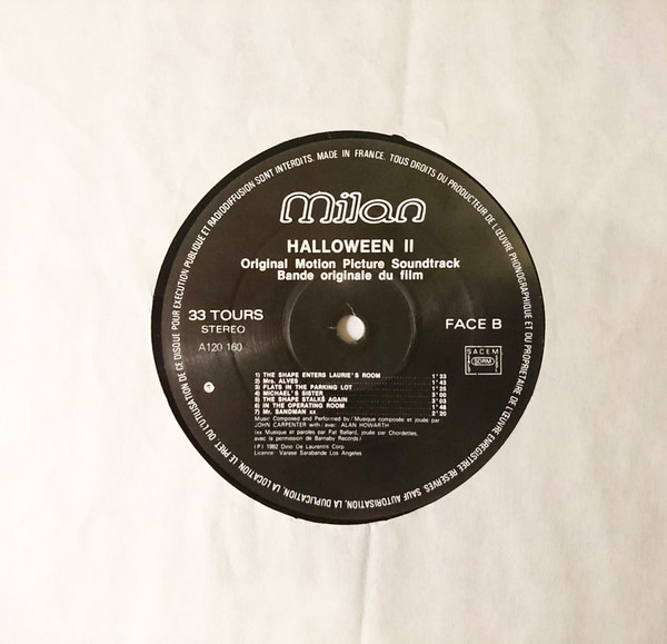 John Carpenter With/Avec Alan Howarth - Halloween II (Bande Originale Du Film / Original Motion Picture Soundtrack) (LP, Album)