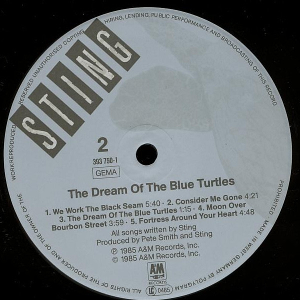 Sting - The Dream Of The Blue Turtles (LP, Album)