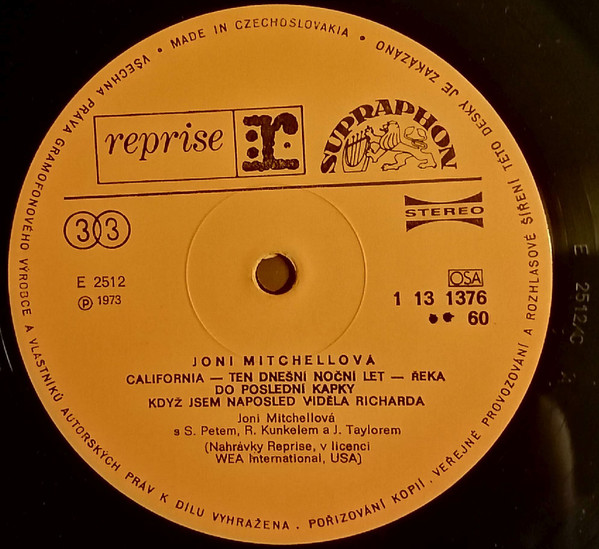 Joni Mitchell - Joni Mitchellová (LP, Album, RE, Gat)