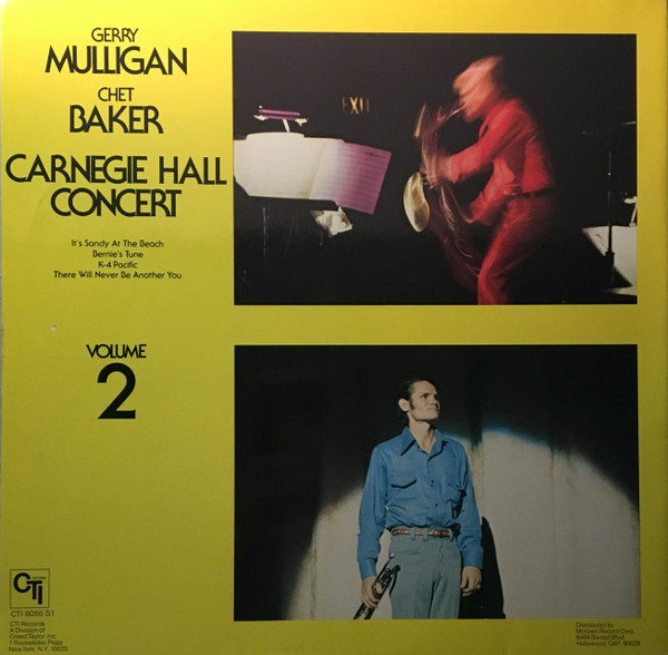 Gerry Mulligan, Chet Baker - Carnegie Hall Concert Volume 2 (LP, Album, Gat)