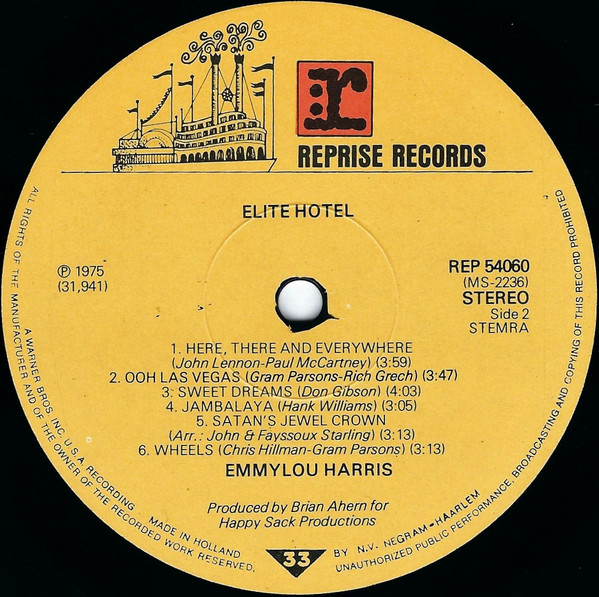Emmylou Harris - Elite Hotel (LP, Album)