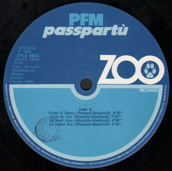 PFM* - Passpartù (LP, Album)