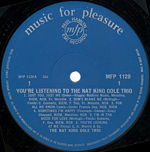 The Nat King Cole Trio - Nat King Cole Sings With The Nat King Cole Trio (LP, Comp, Mono, RE)
