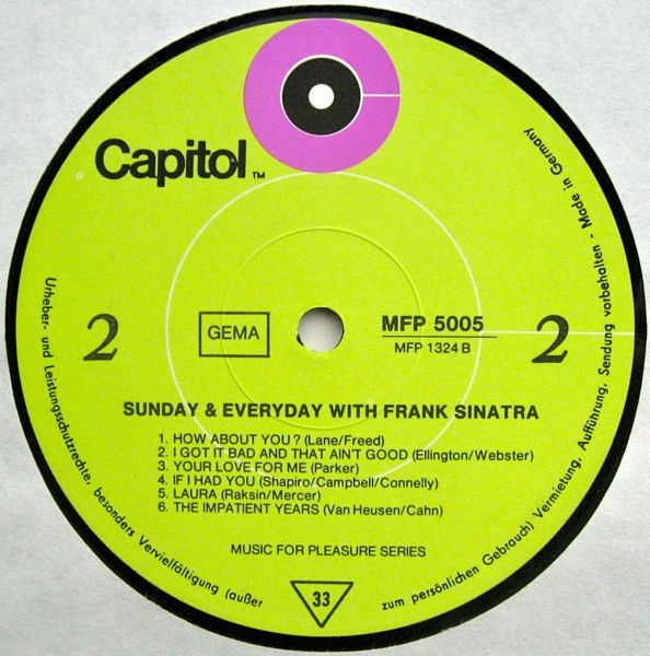 Frank Sinatra - Sunday And Everyday With Frank Sinatra (LP, Comp)