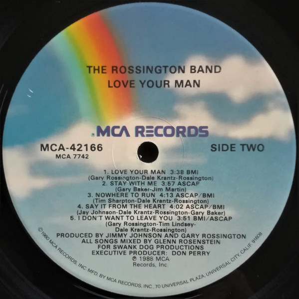 The Rossington Band - Love Your Man (LP, Album, Glo)