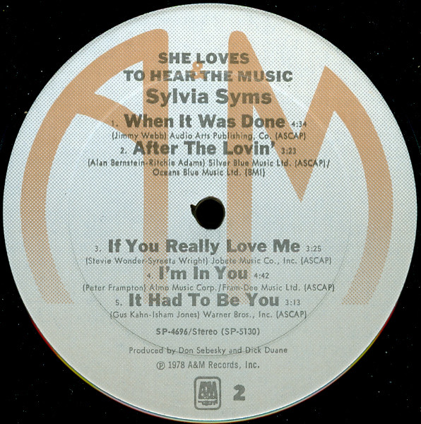 Sylvia Syms - She Loves To Hear The Music (LP, Album)