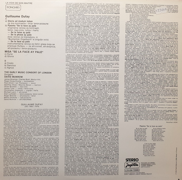 Guillaume Dufay - Early Music Consort Of London*, David Munrow - Mass: Se La Face Ay Pale (LP, Album)
