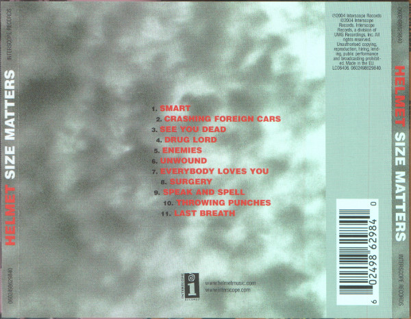 Helmet (2) - Size Matters (CD, Album)