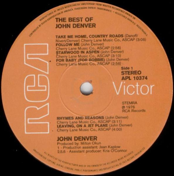 John Denver - The Best Of John Denver (LP, Comp)