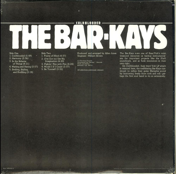 The Bar-Kays* - Coldblooded (LP, Album, RE)
