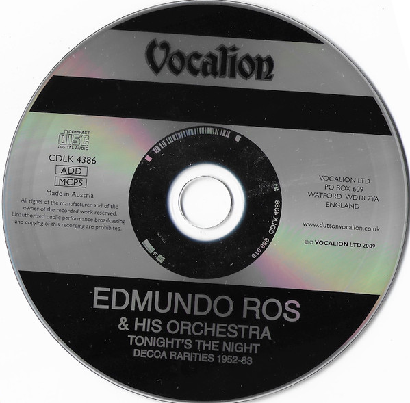 Edmundo Ros & His Orchestra - Tonight's The Night - Decca Rarities 1952-63 (CD, Comp)
