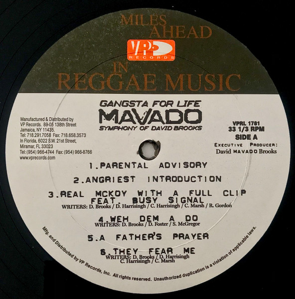 Mavado - Gangsta For Life - The Symphony Of David Brooks (2xLP, Album)