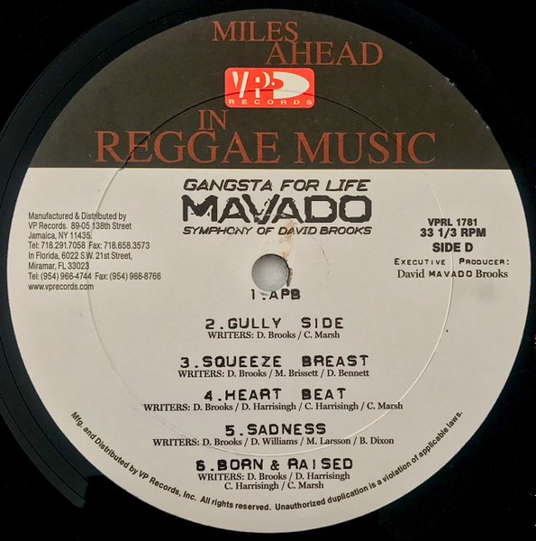 Mavado - Gangsta For Life - The Symphony Of David Brooks (2xLP, Album)