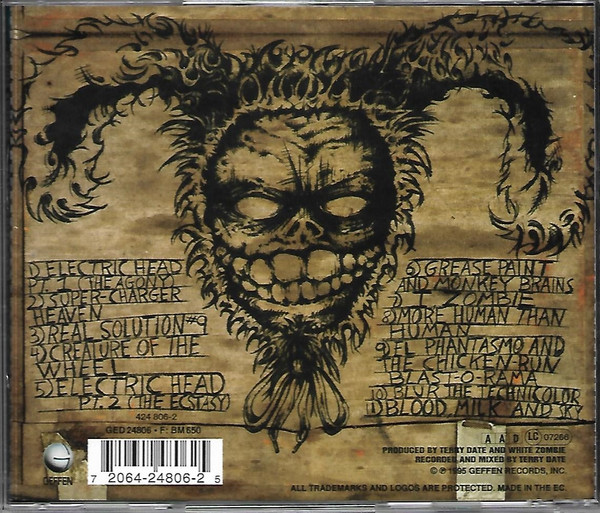 White Zombie - Astro-Creep: 2000 (Songs Of Love, Destruction And Other Synthetic Delusions Of The Electric Head) (CD, Album, RP)