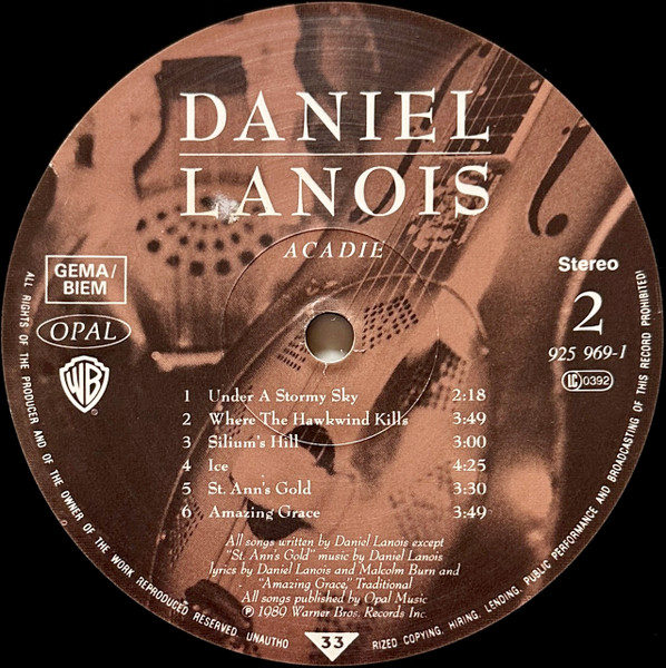 Daniel Lanois - Acadie (LP, Album)