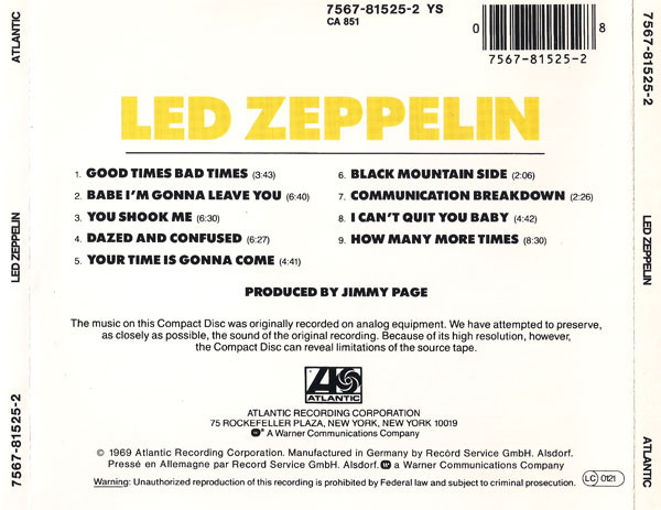 Led Zeppelin - Led Zeppelin (CD, Album, RE)