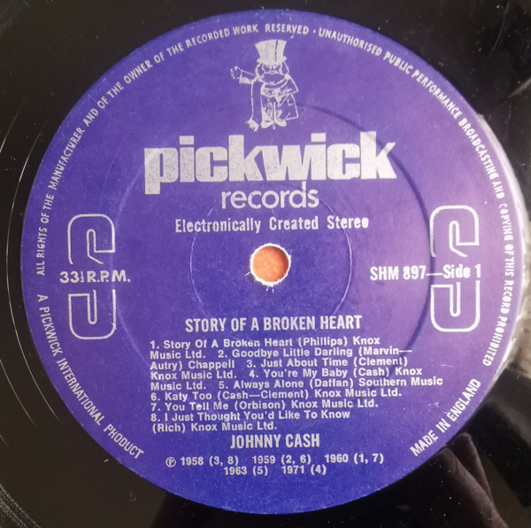 Johnny Cash - Story Of A Broken Heart (LP, Comp)