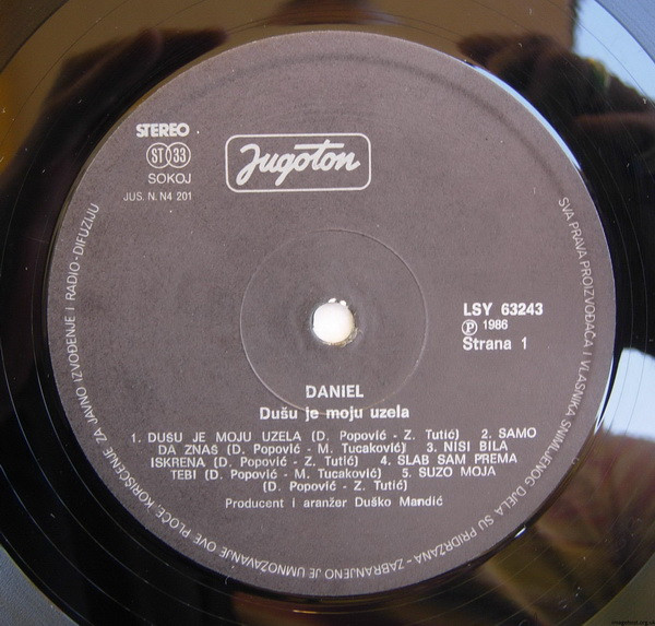 Daniel (8) - Dušu Je Moju Uzela (LP, Album)