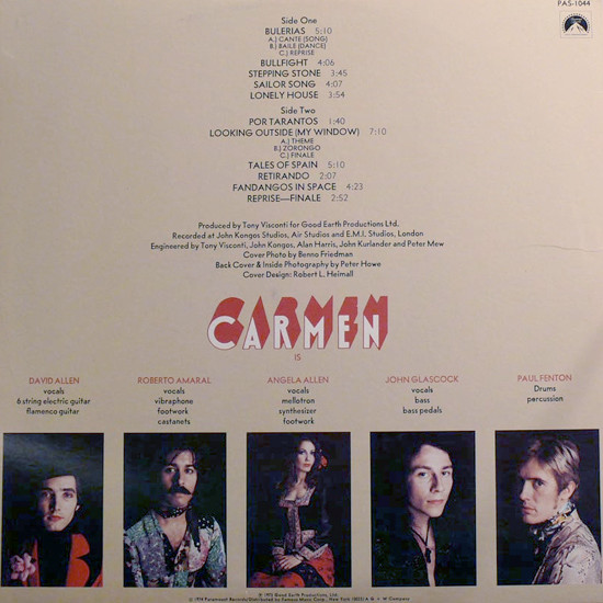 Carmen (19) - Fandangos In Space (LP, Album, Blu)