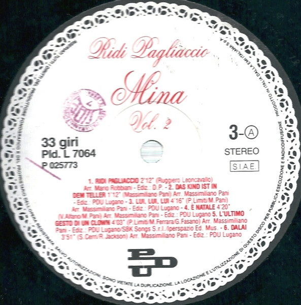 Mina (3) - Ridi Pagliaccio (2xLP, Album, Gat)