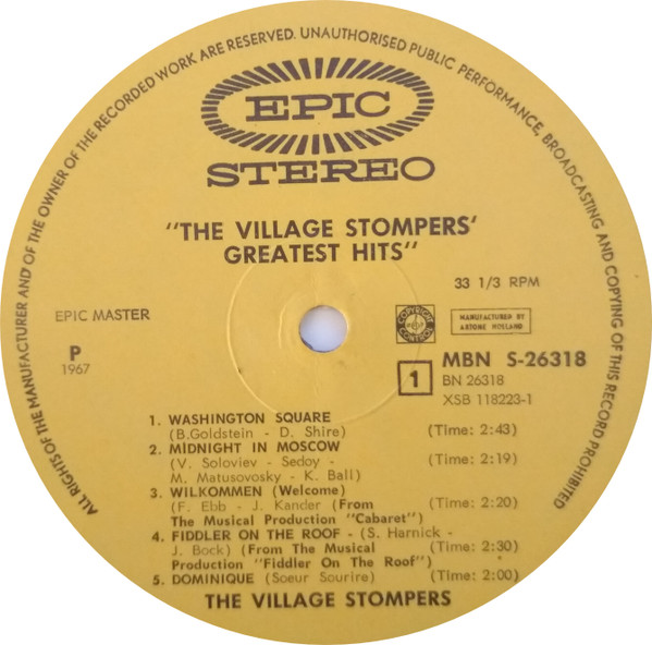 The Village Stompers - Greatest Hits (LP, Comp)
