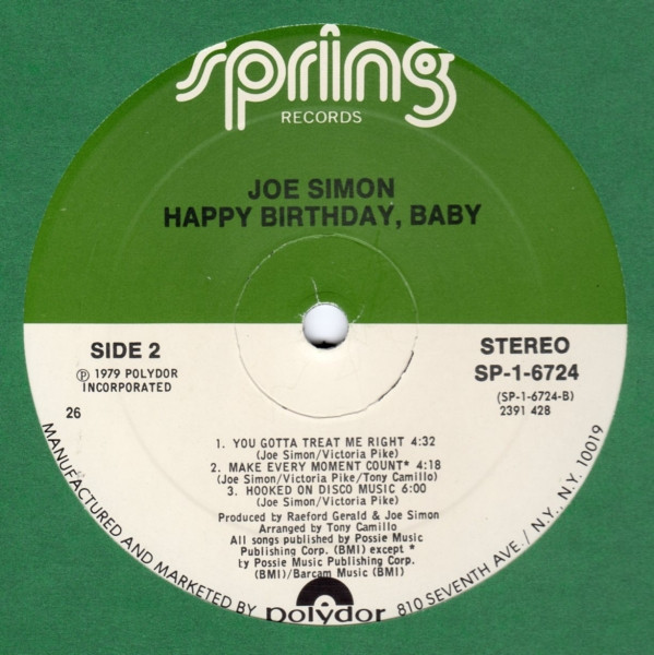 Joe Simon - Happy Birthday, Baby (LP, Album)