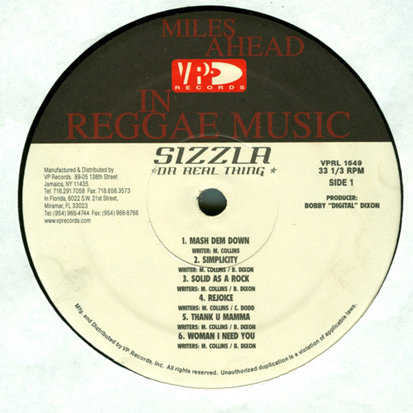 Sizzla - Da Real Thing (LP, Album)