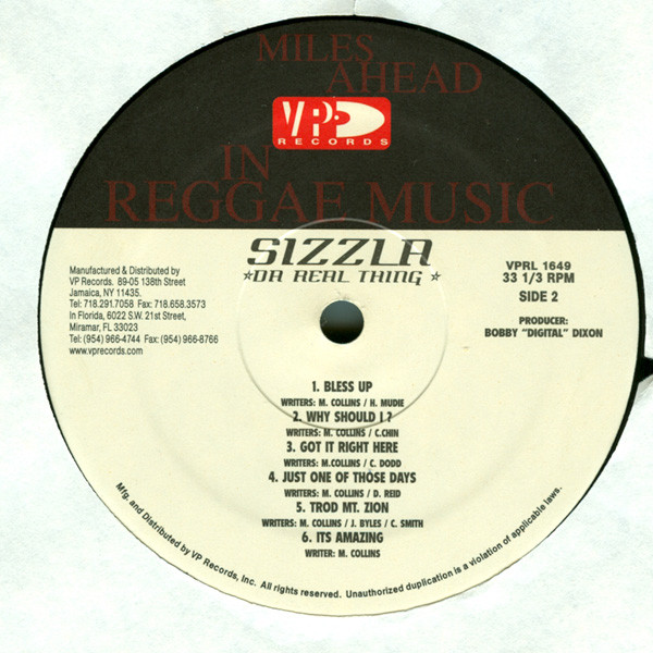 Sizzla - Da Real Thing (LP, Album)