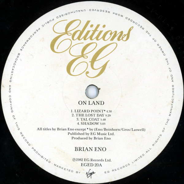 Brian Eno - Ambient 4 (On Land) (LP, Album, RE)