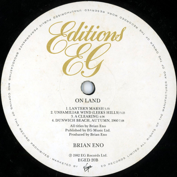 Brian Eno - Ambient 4 (On Land) (LP, Album, RE)